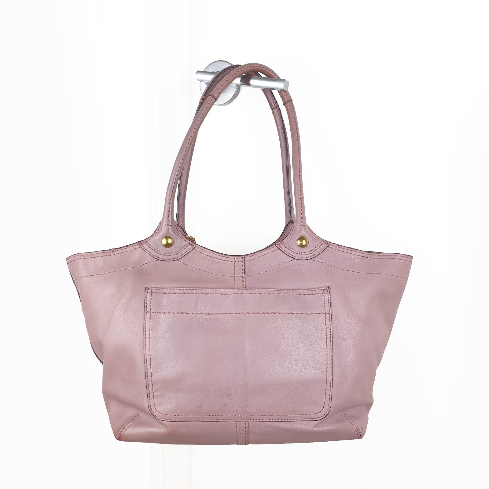 Coach Vintage Purple Leather Tote Bag