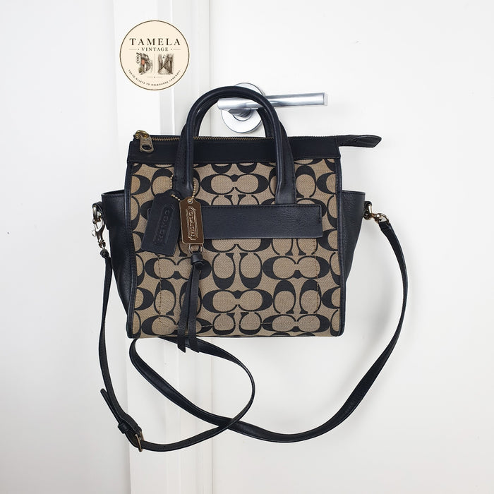 Coach Signature Canvas and Leather Satchel Bag