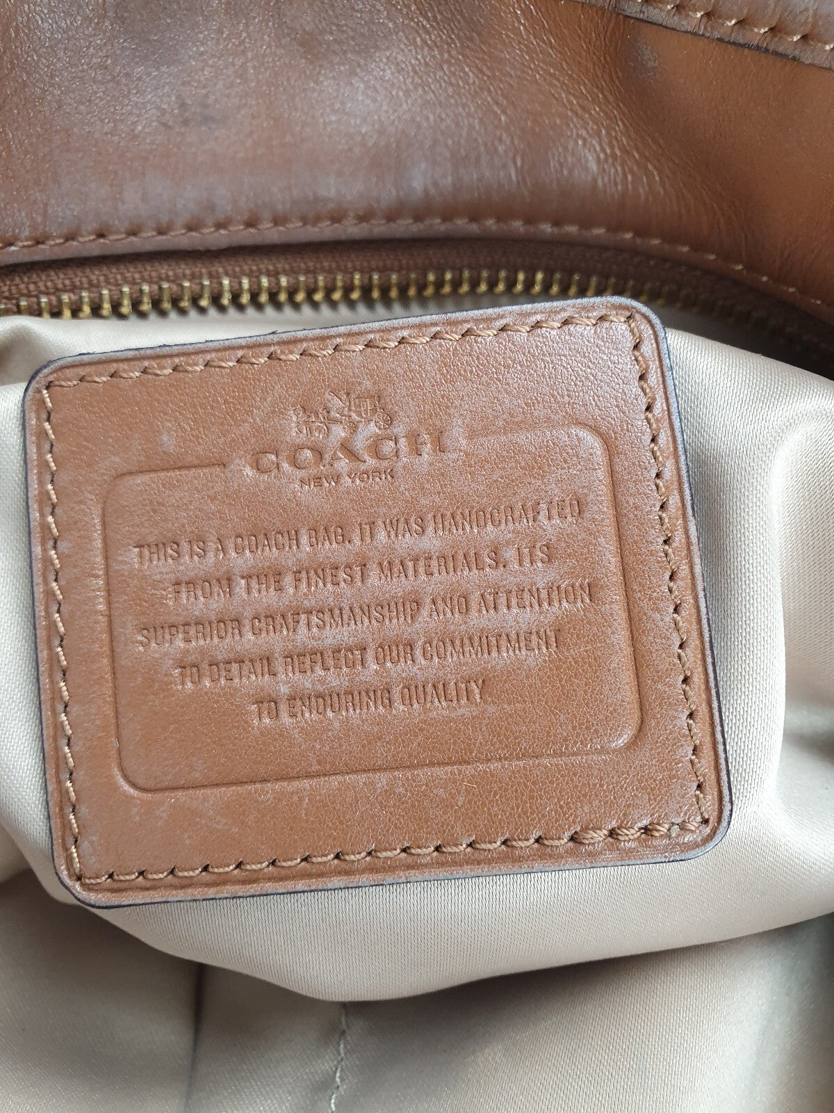 Coach Brown Leather Handbag with Gold Hardware