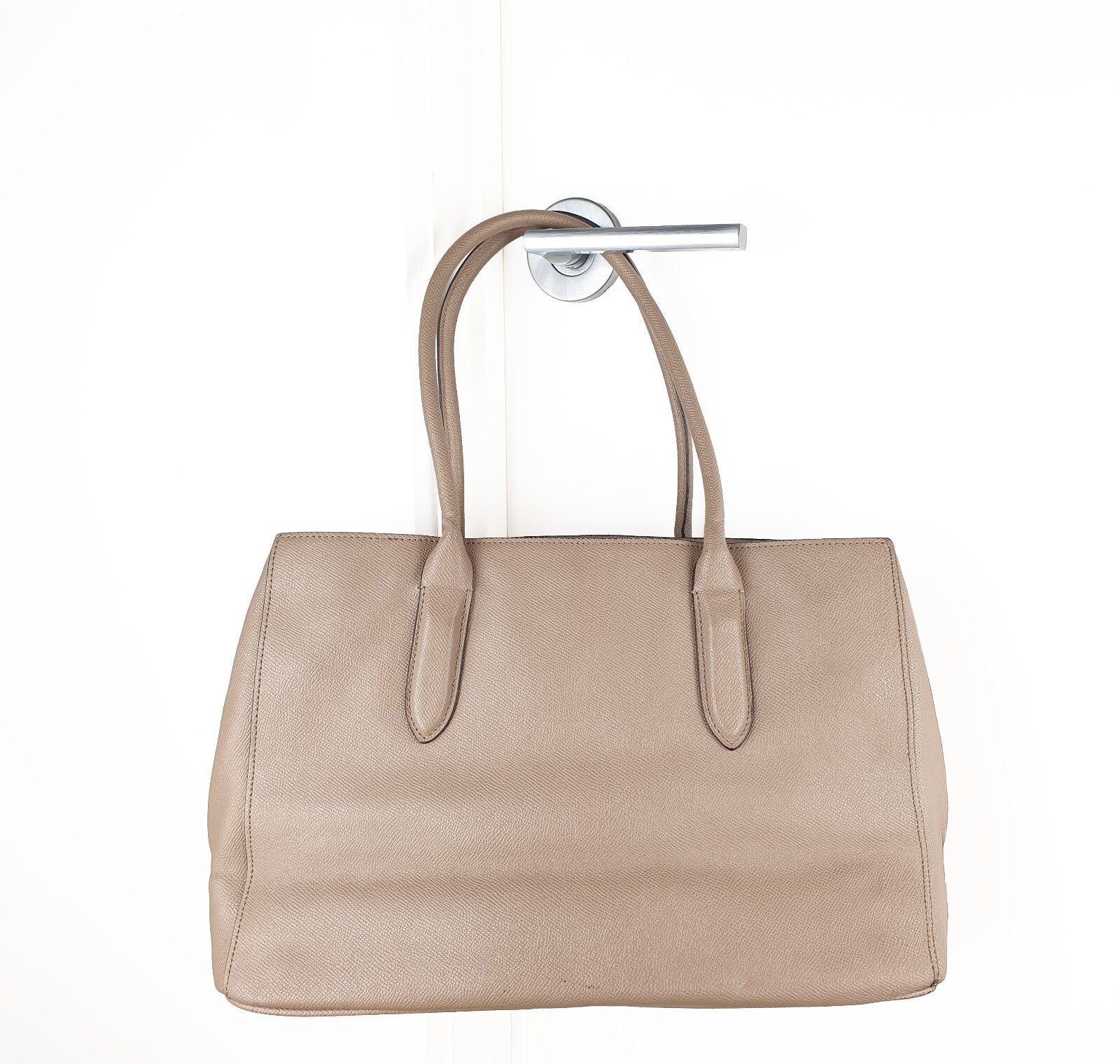 Coach Beige Leather Tote Handbag