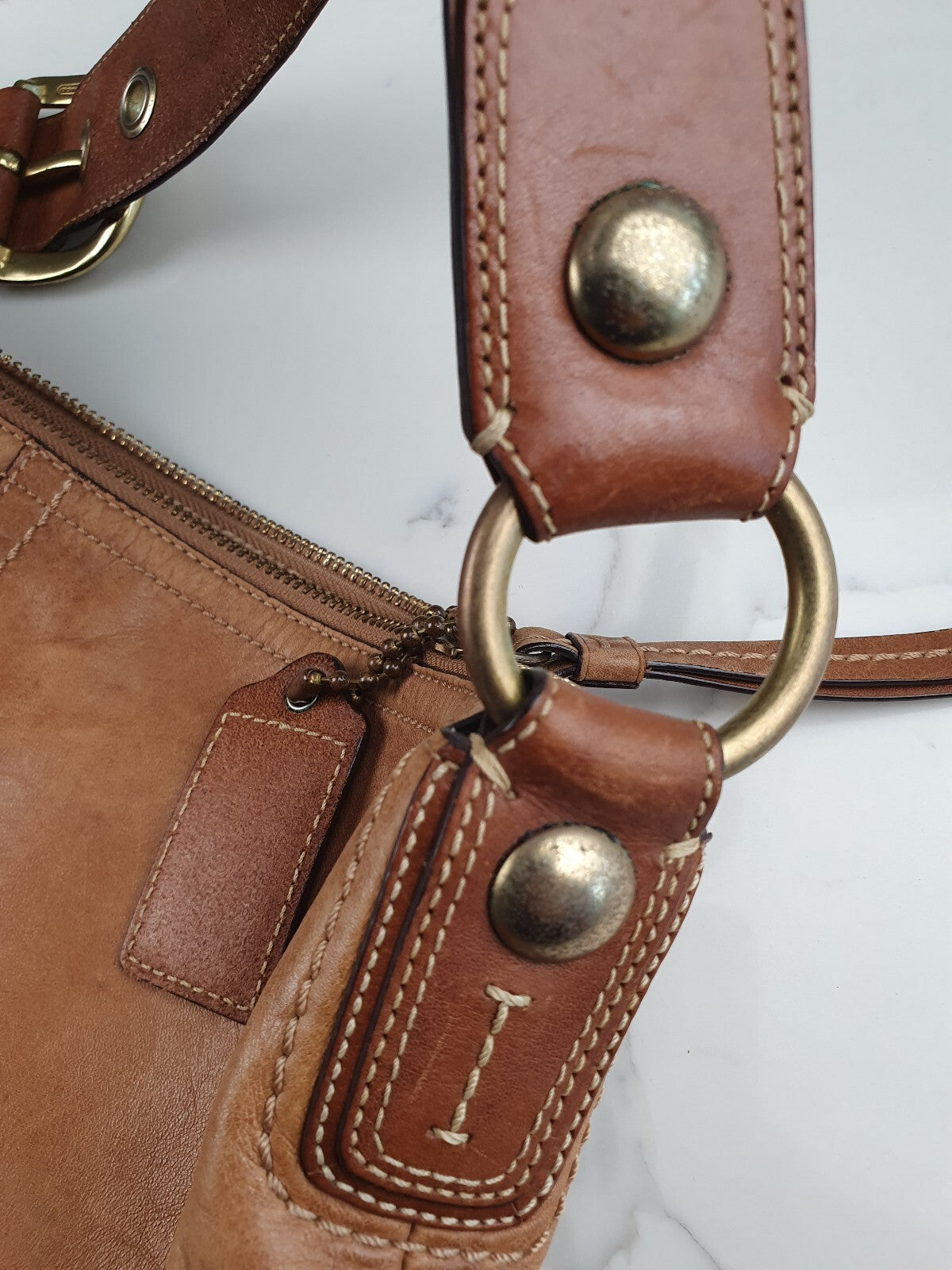 Coach Vintage Tan Leather Hobo Shoulder Bag