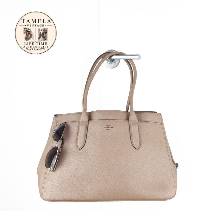 Coach Beige Leather Tote Handbag