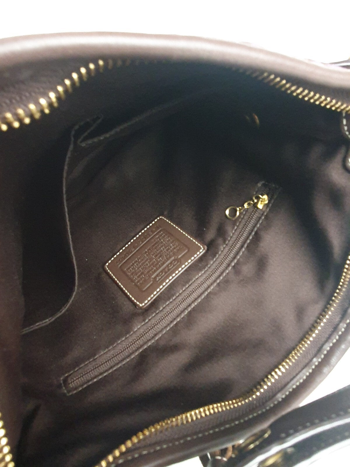 Coach Purple Signature Canvas and Brown Suede Shoulder Bag