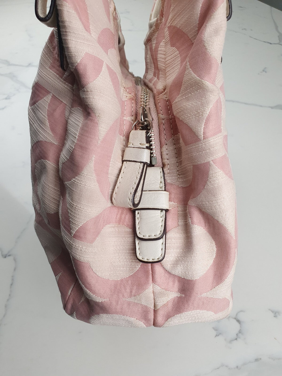 Coach Pink Signature Jacquard Shoulder Bag