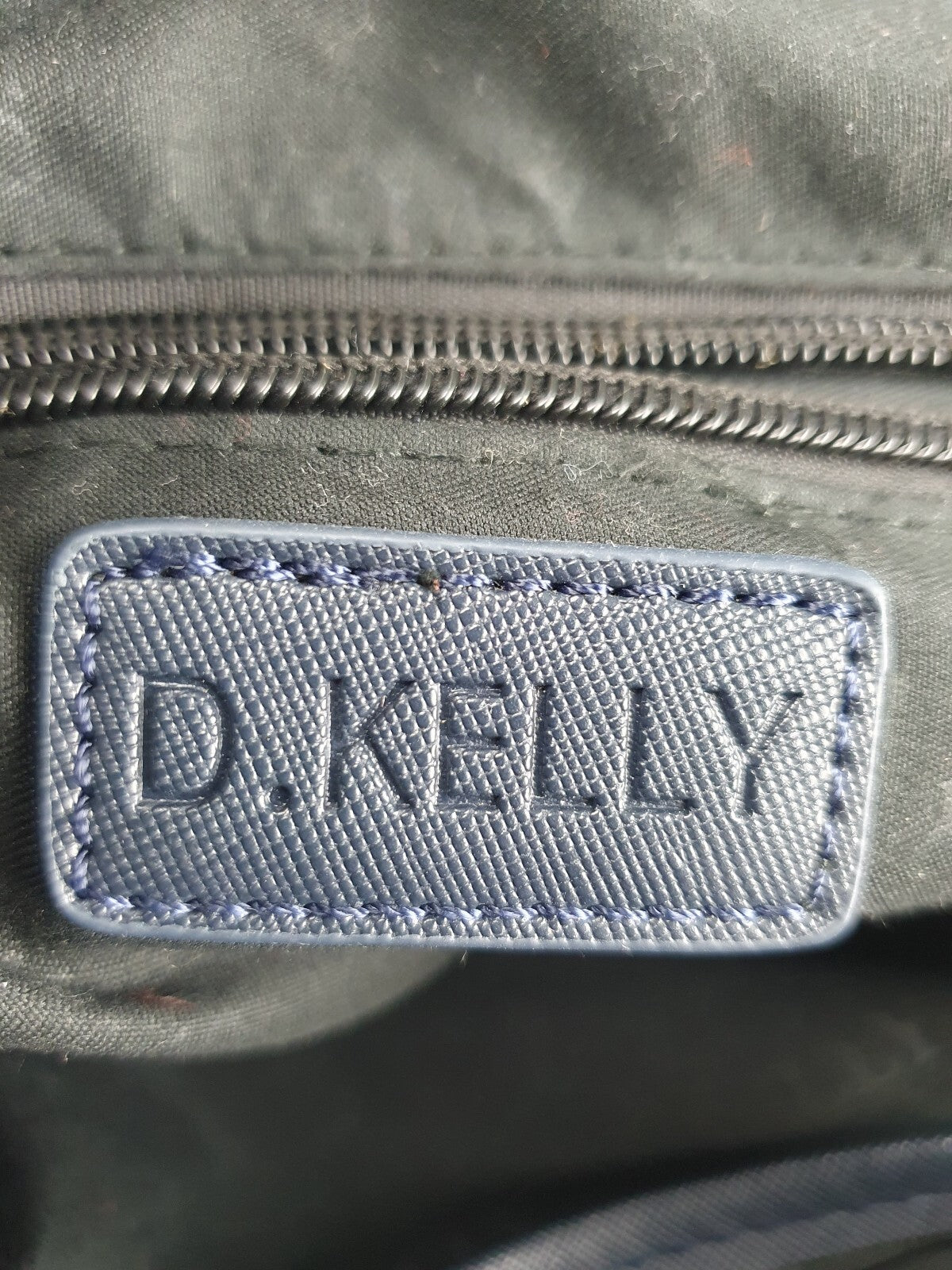 D.Kelly Navy Blue Crossbody Bag with Gold Chain Detail