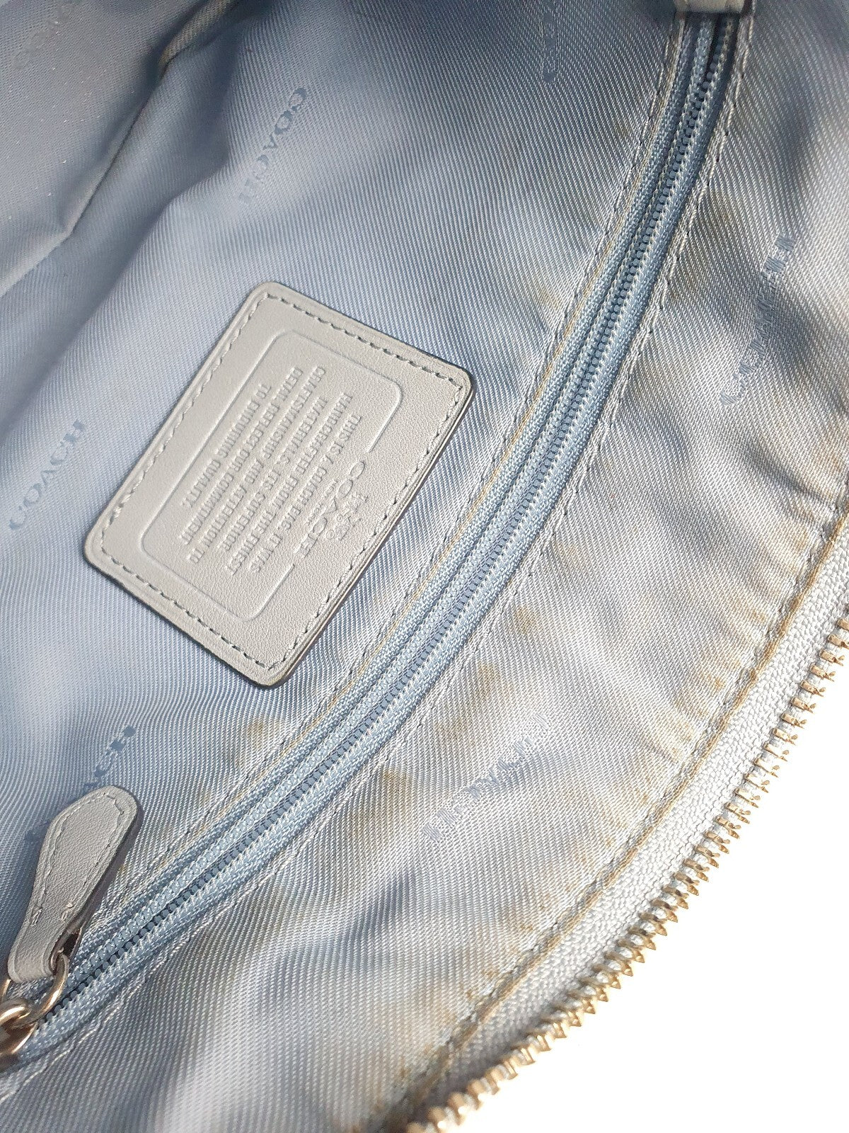 Coach Light Blue Leather Shoulder Bag
