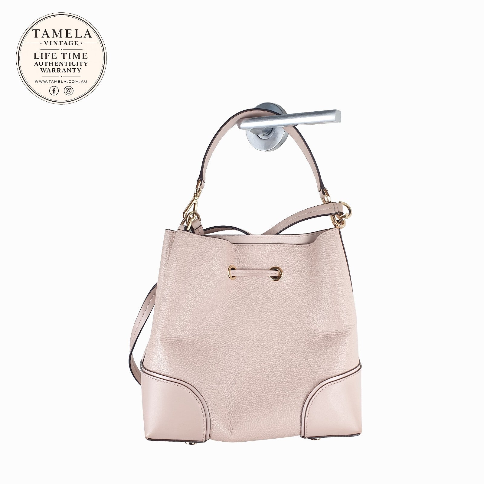 Michael Kors Blush Pink Leather Bucket Bag