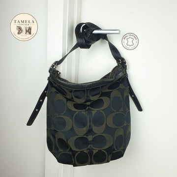 Coach Signature Canvas and Leather Shoulder Bag