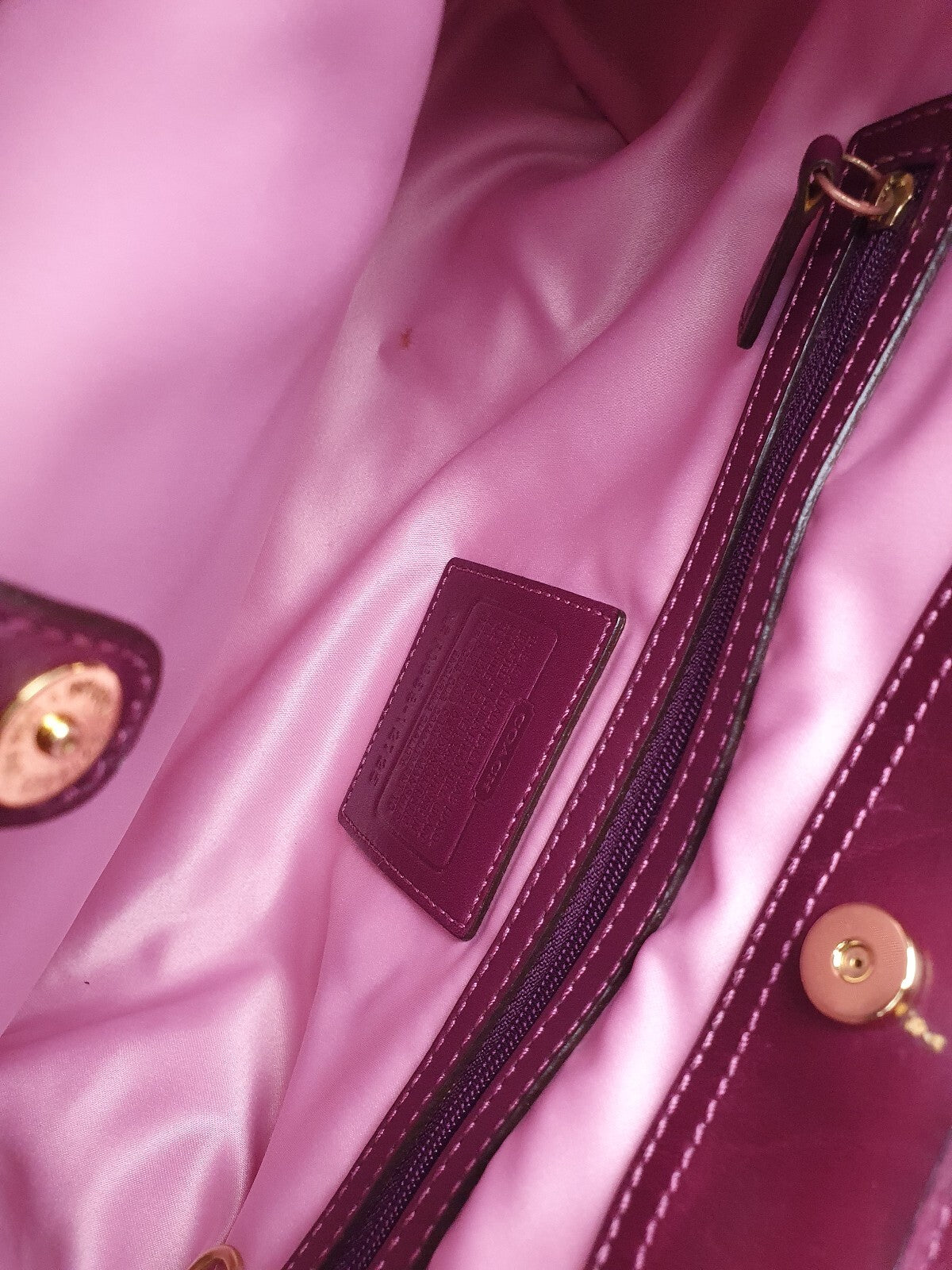 Coach Genuine Leather Purple Shoulder Bag