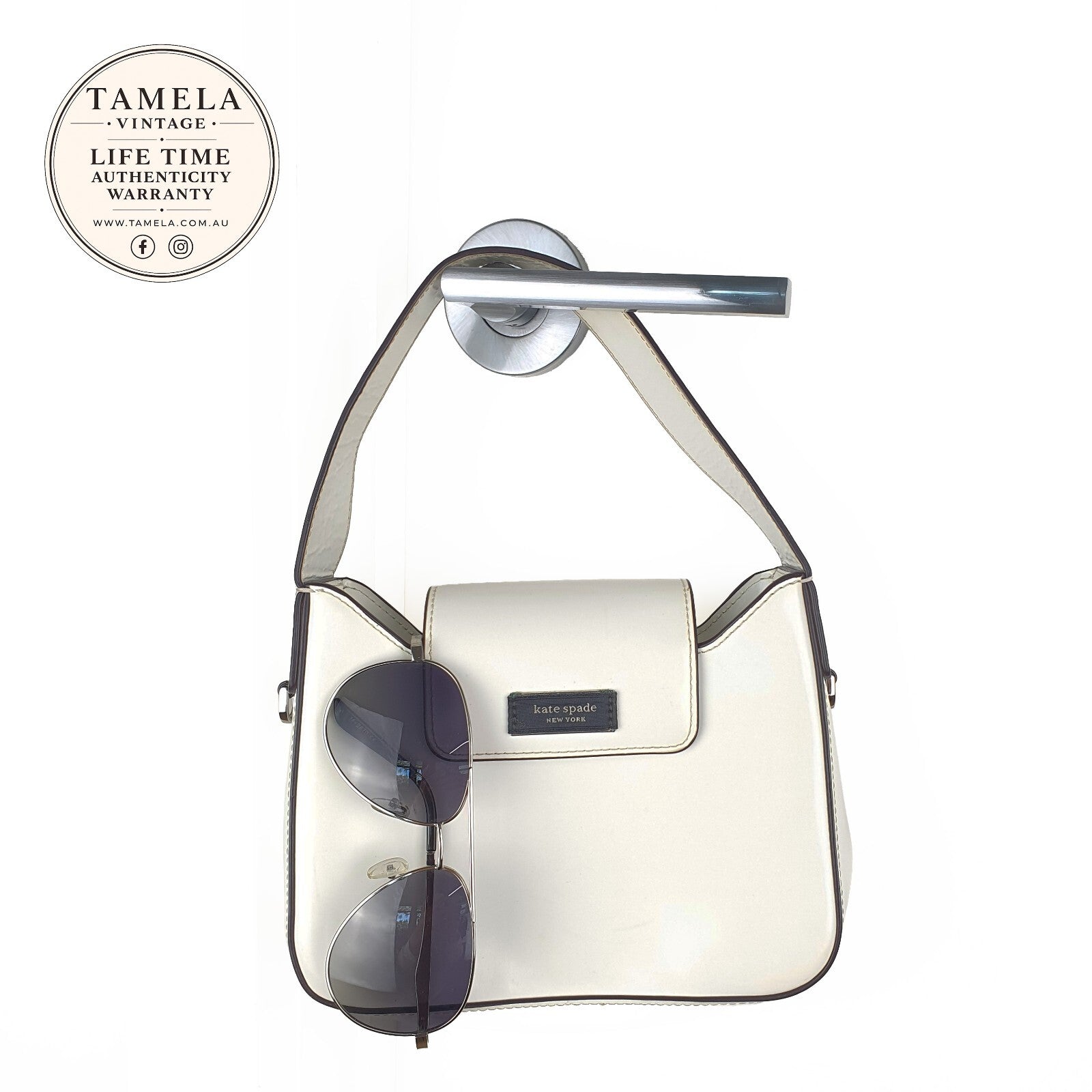 Kate Spade Cream White Patent Leather Shoulder Bag