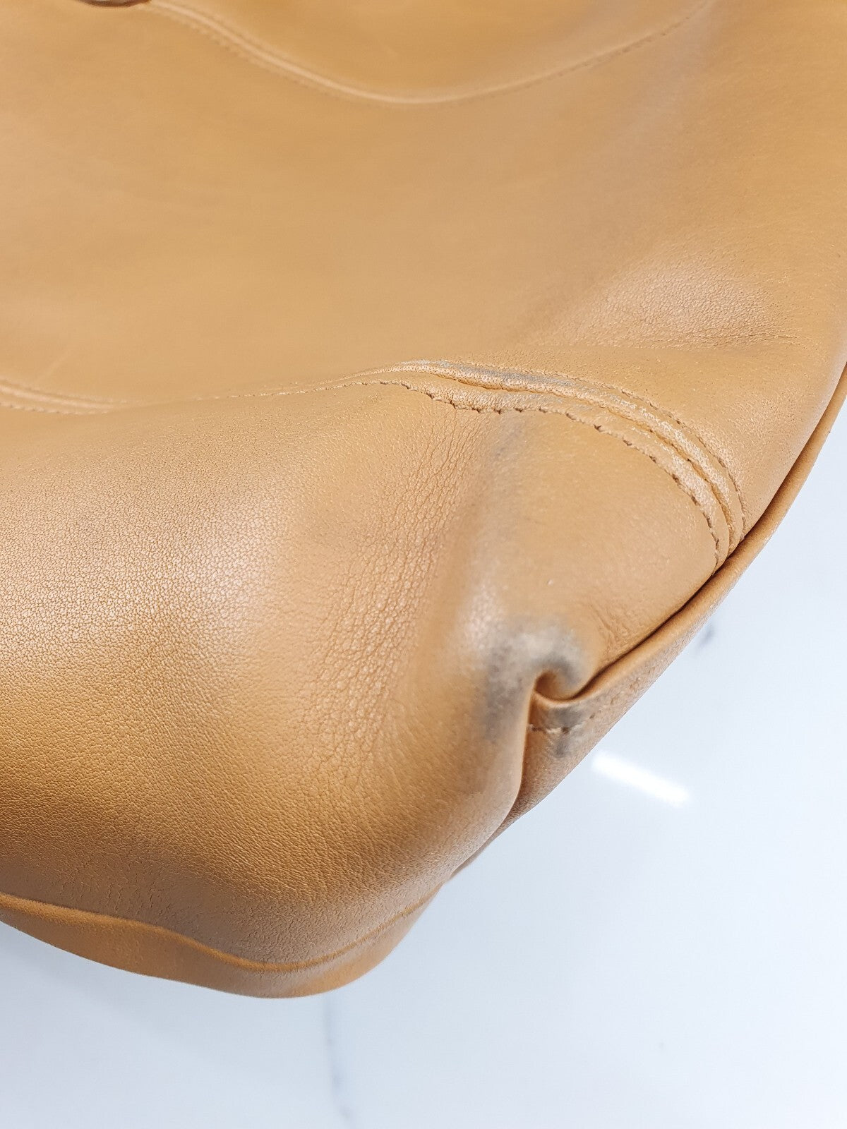 Coach Tan Leather Tote Bag with Shoulder Straps