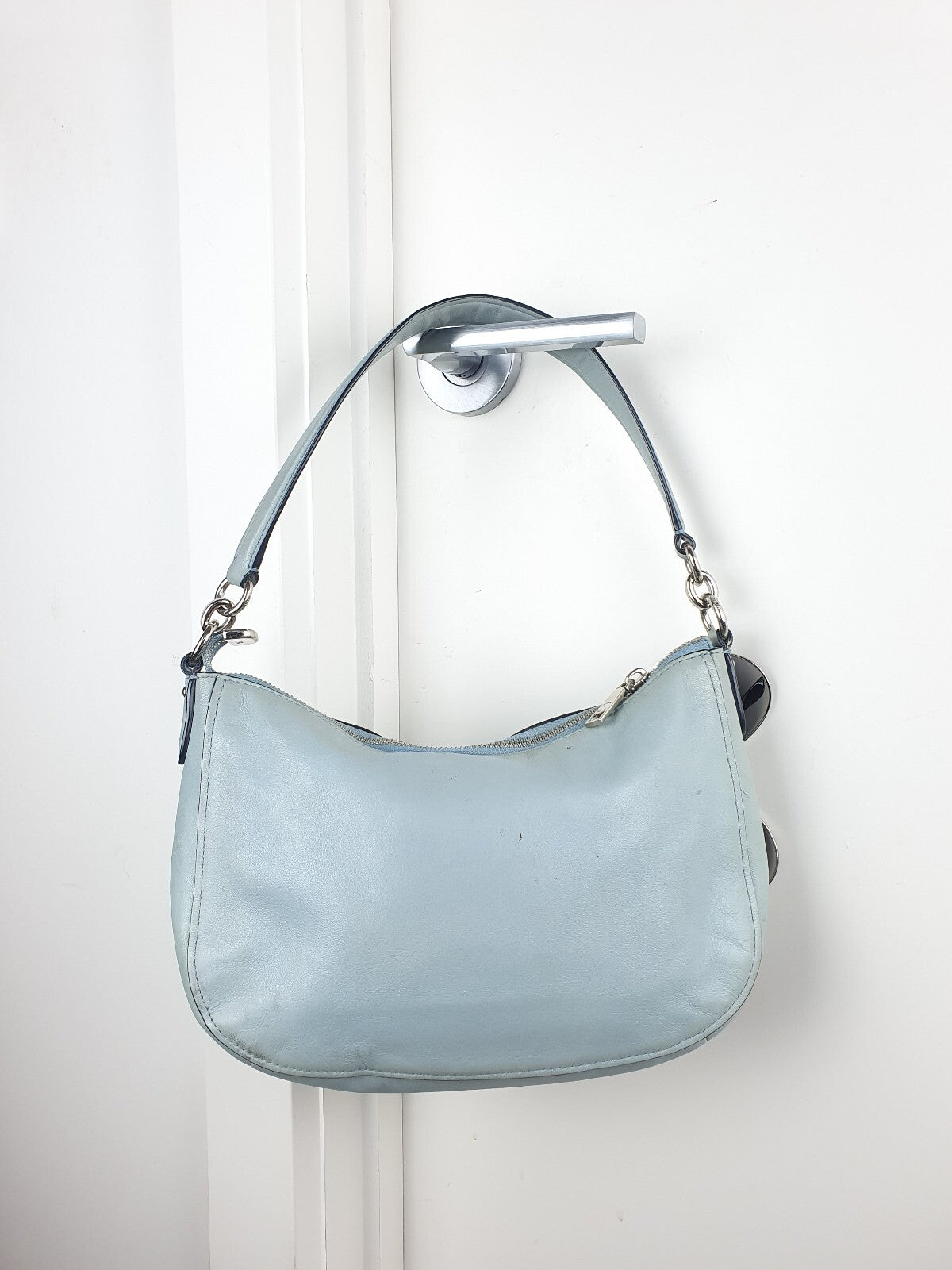 Coach Light Blue Leather Shoulder Bag