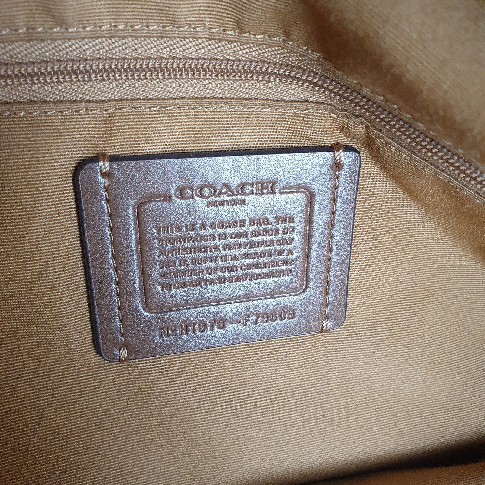 Coach Beige Signature Canvas Tote Bag with White Leather Straps