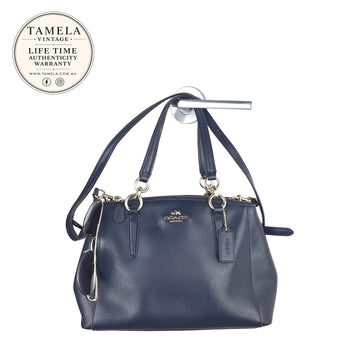 Coach Navy Blue Leather Satchel Handbag