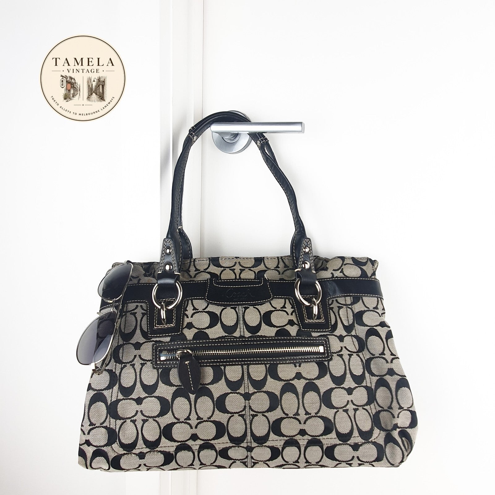 Coach Signature Canvas and Leather Tote Bag