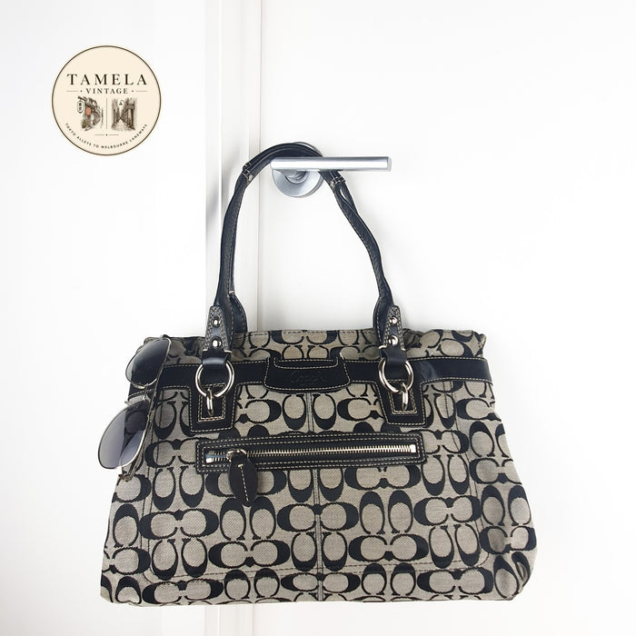 Coach Signature Canvas and Leather Tote Bag