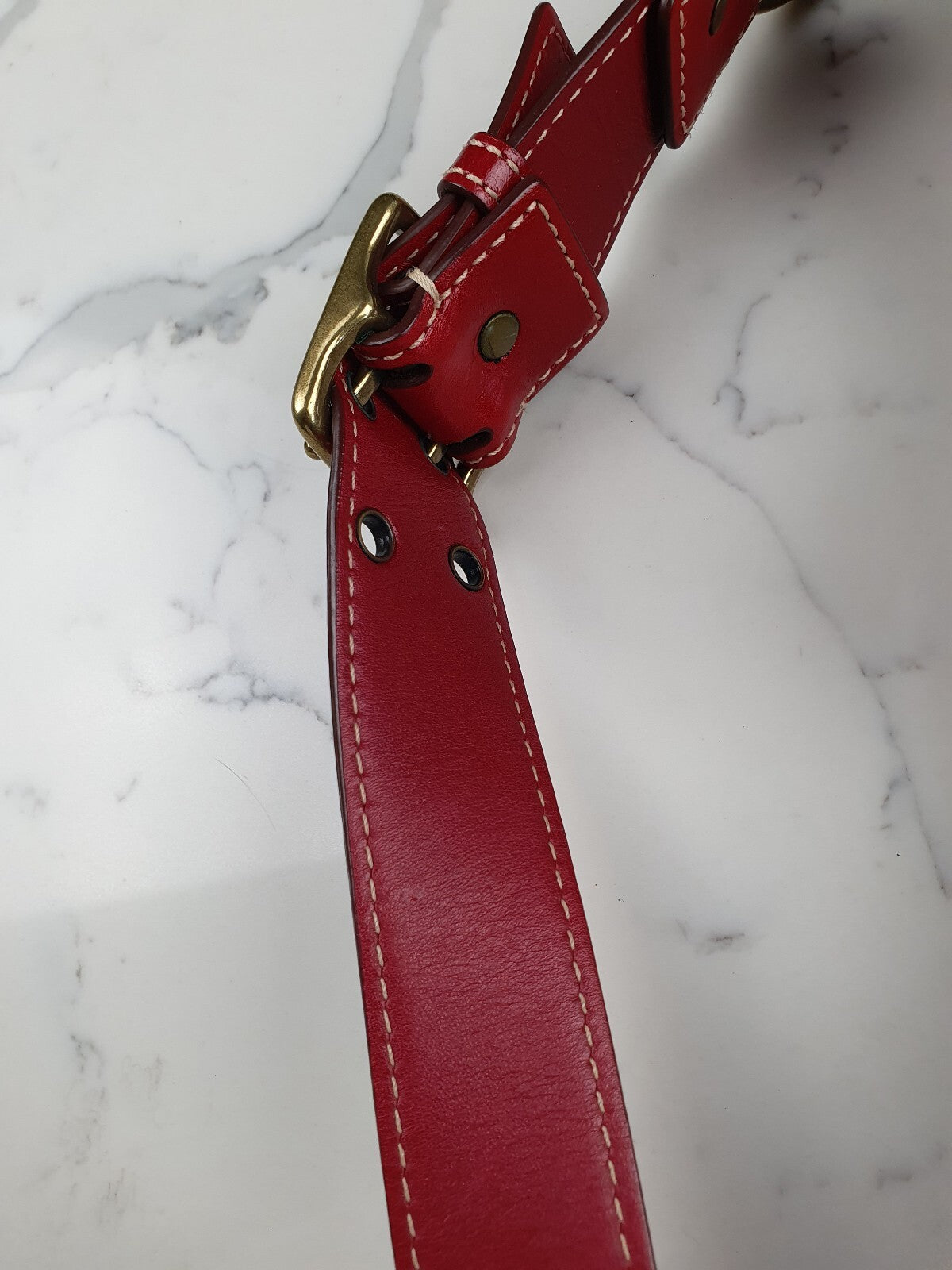 Coach Vintage Red Leather and Straw Shoulder Bag