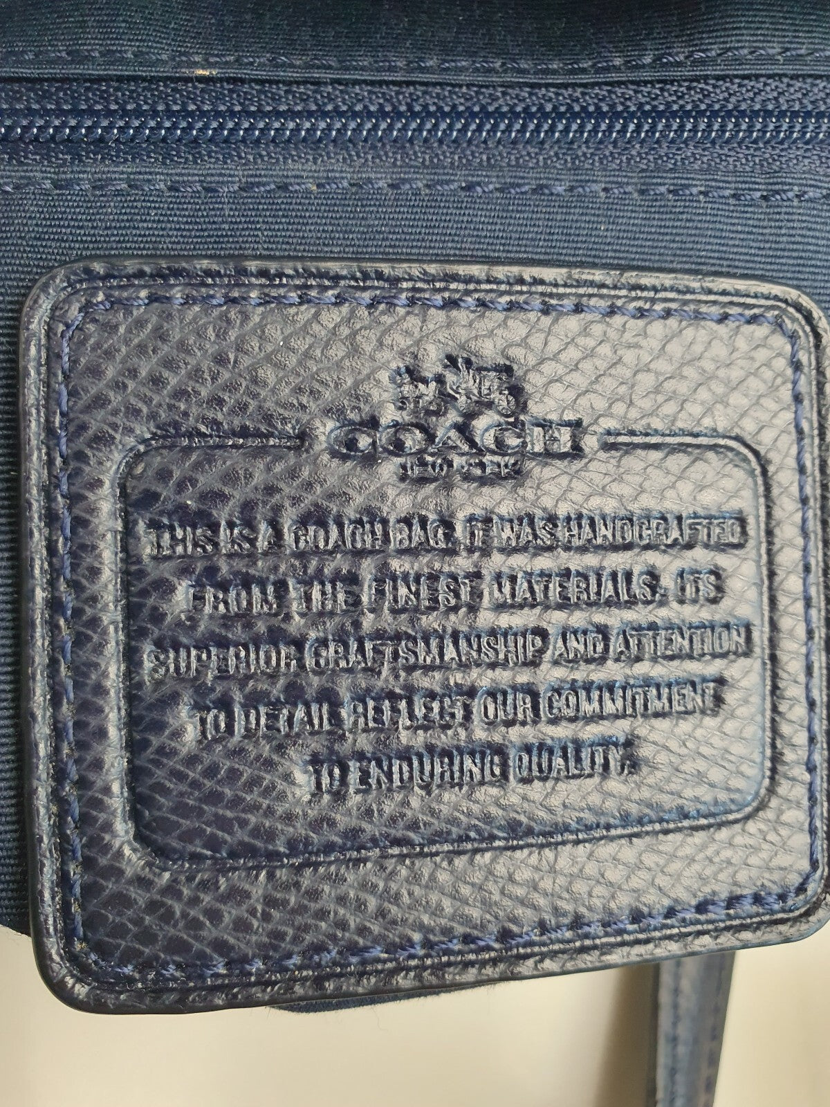 Coach Navy Blue Leather Satchel Handbag