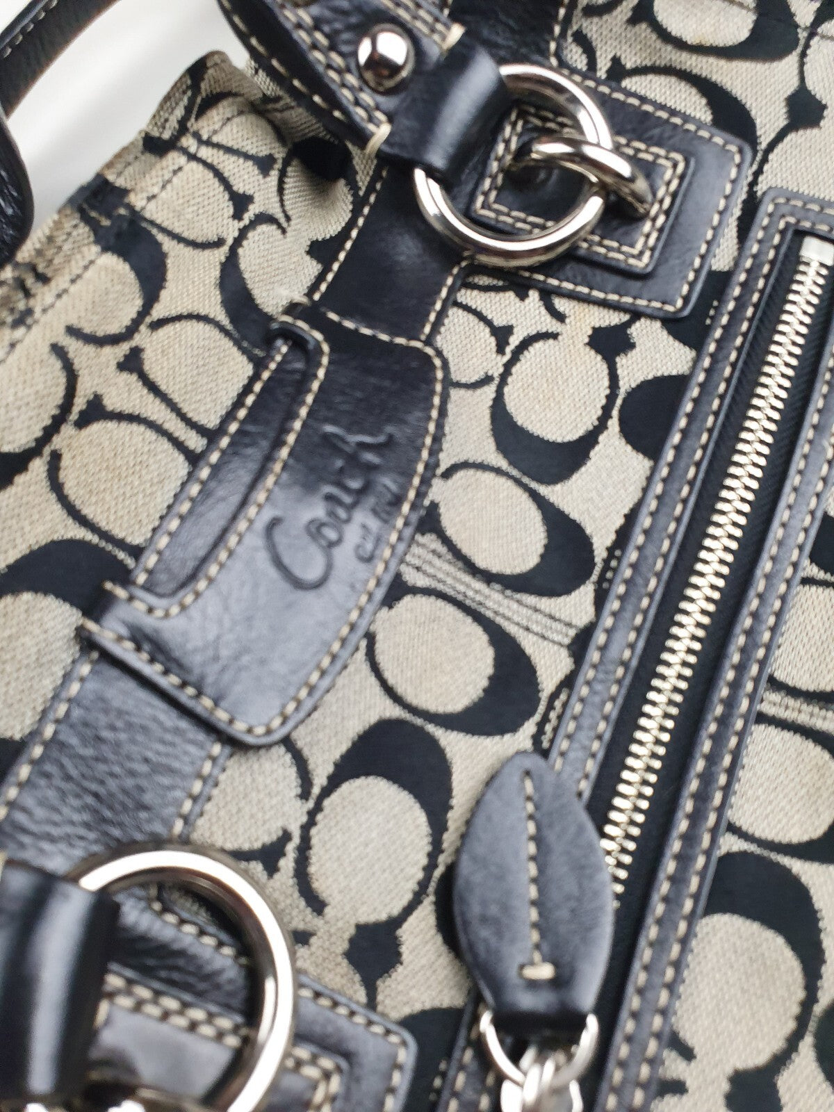 Coach Signature Canvas and Leather Tote Bag