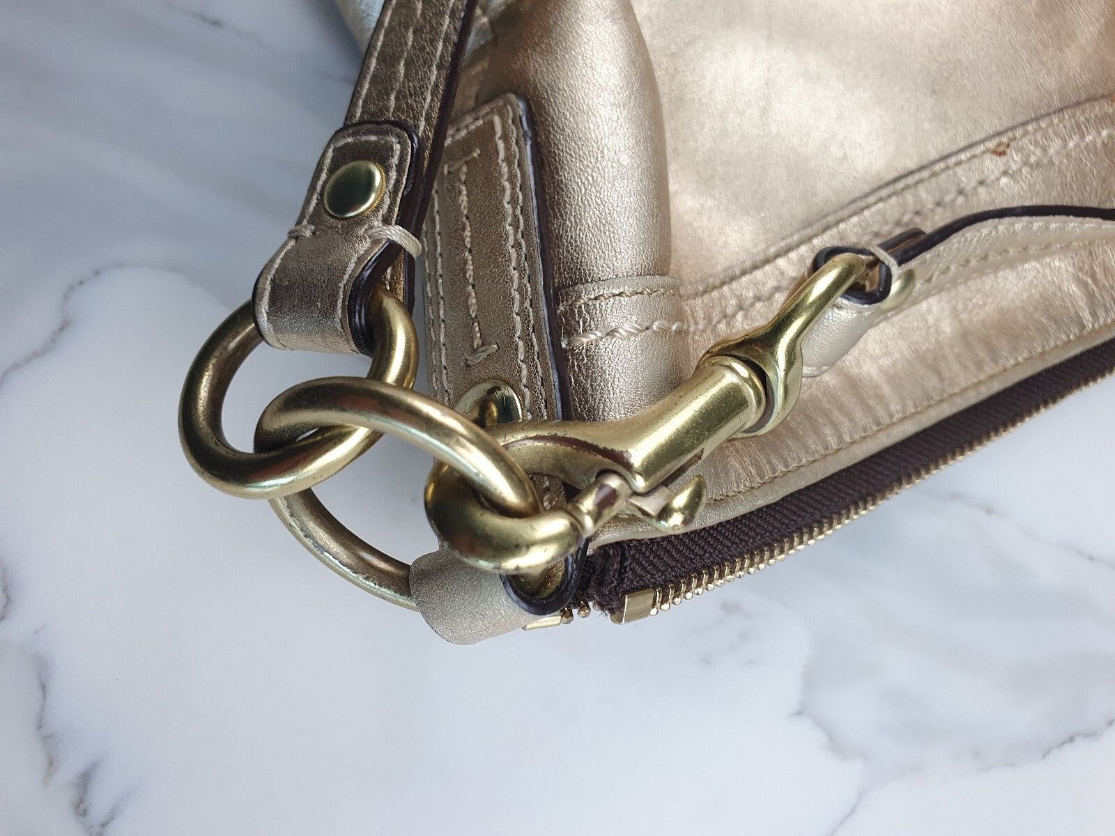Coach Vintage Gold Leather Shoulder Bag