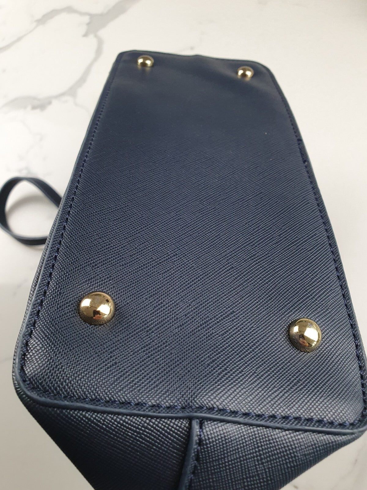 D.Kelly Navy Blue Crossbody Bag with Gold Chain Detail