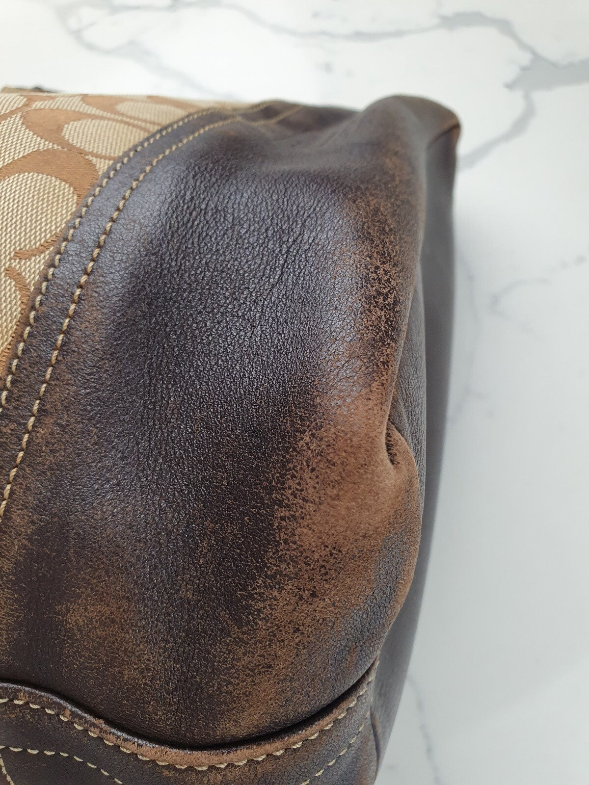 Coach Signature Canvas and Leather Shoulder Bag