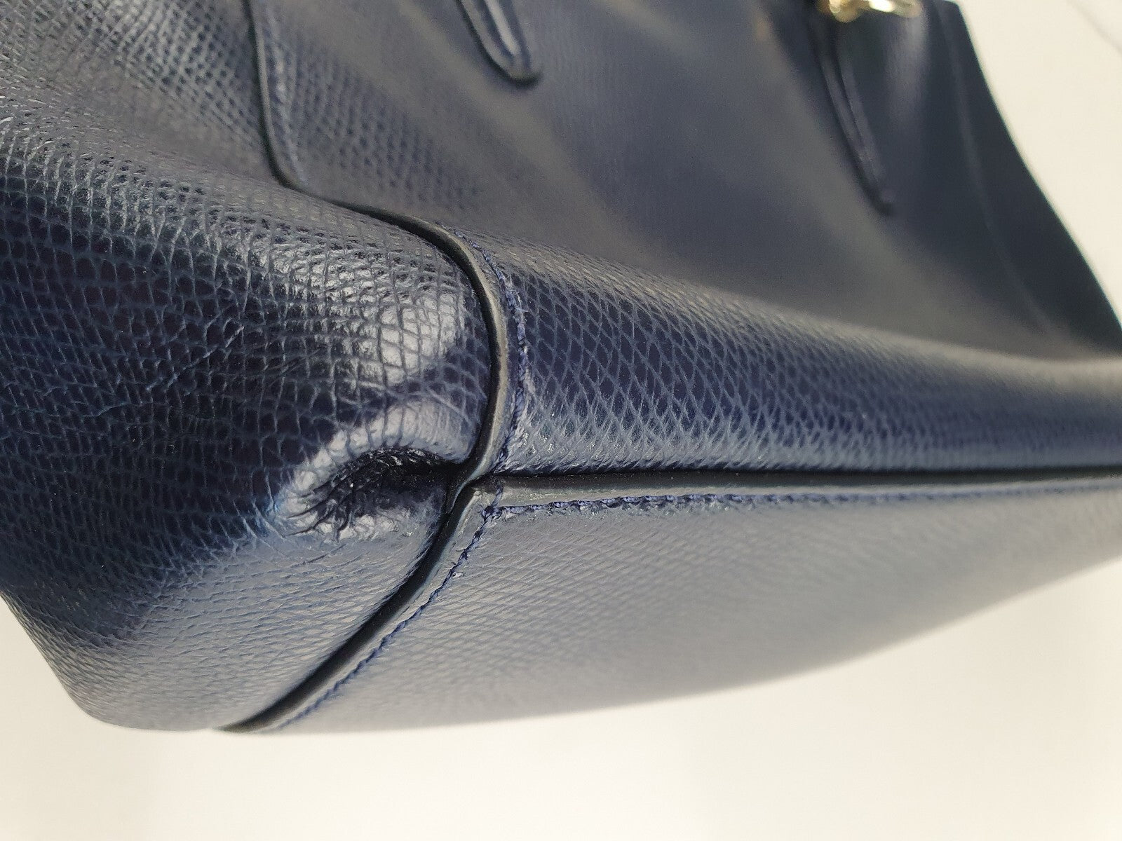 Coach Navy Blue Leather Satchel Handbag
