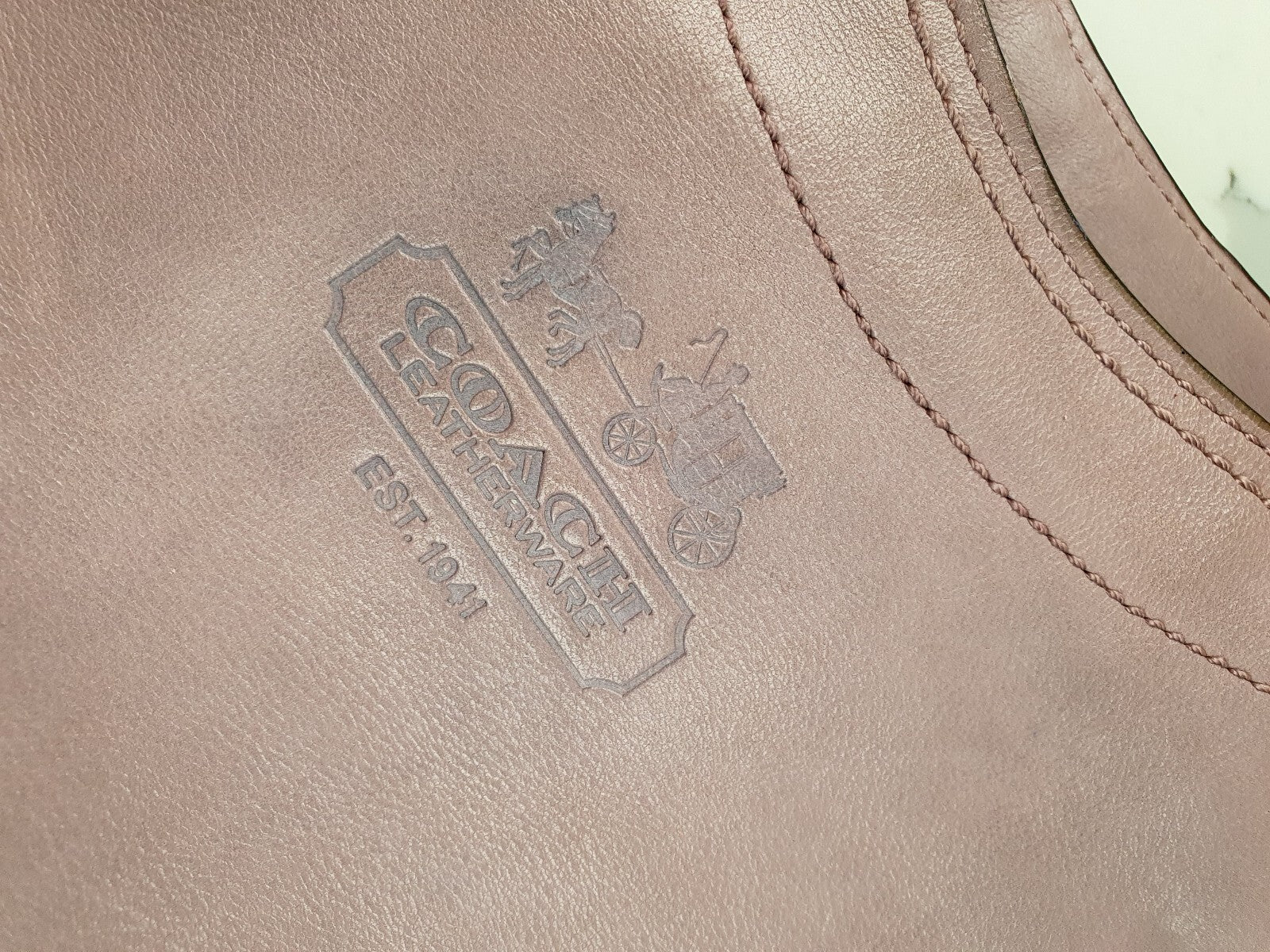 Coach Vintage Purple Leather Tote Bag