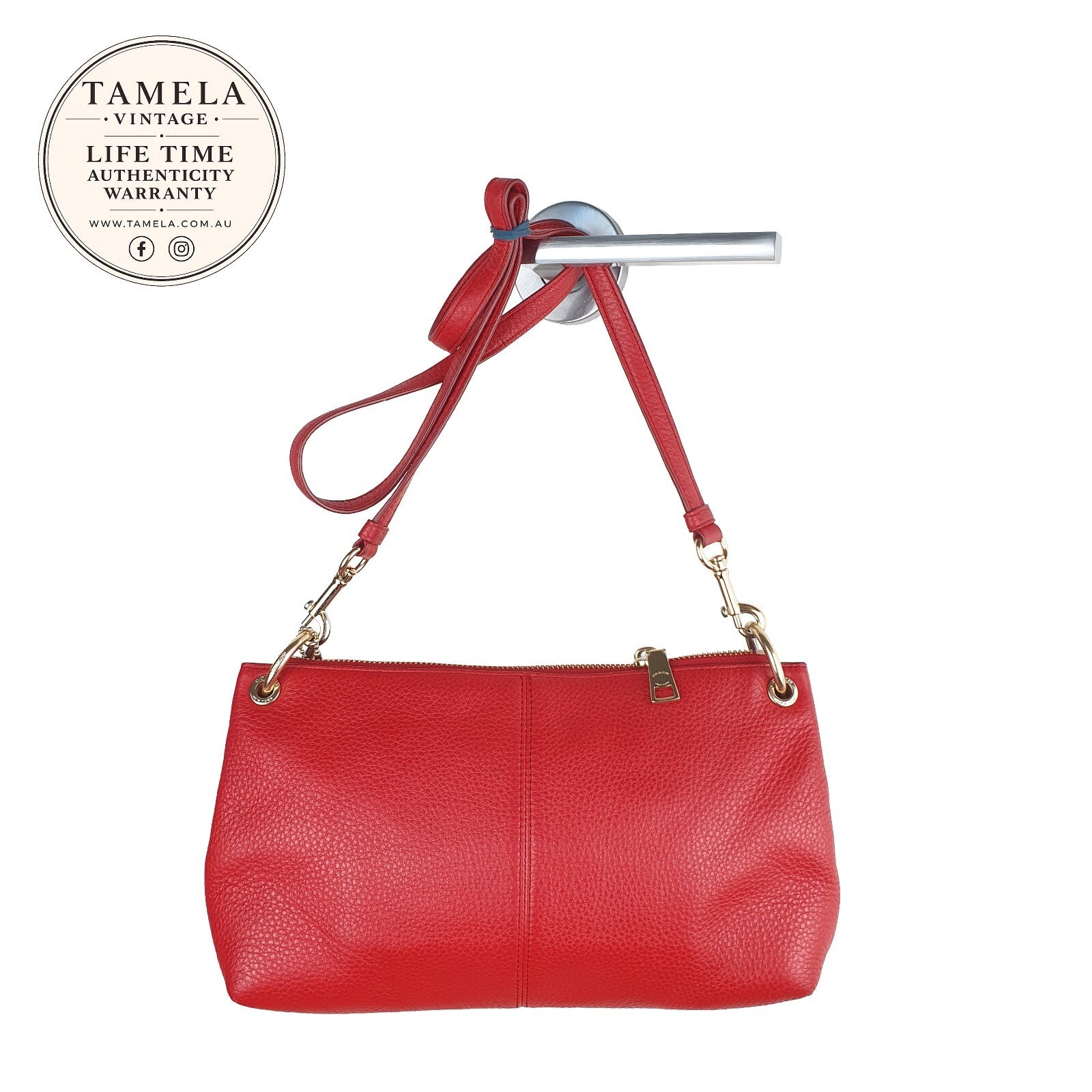 Coach Red Leather Crossbody Bag