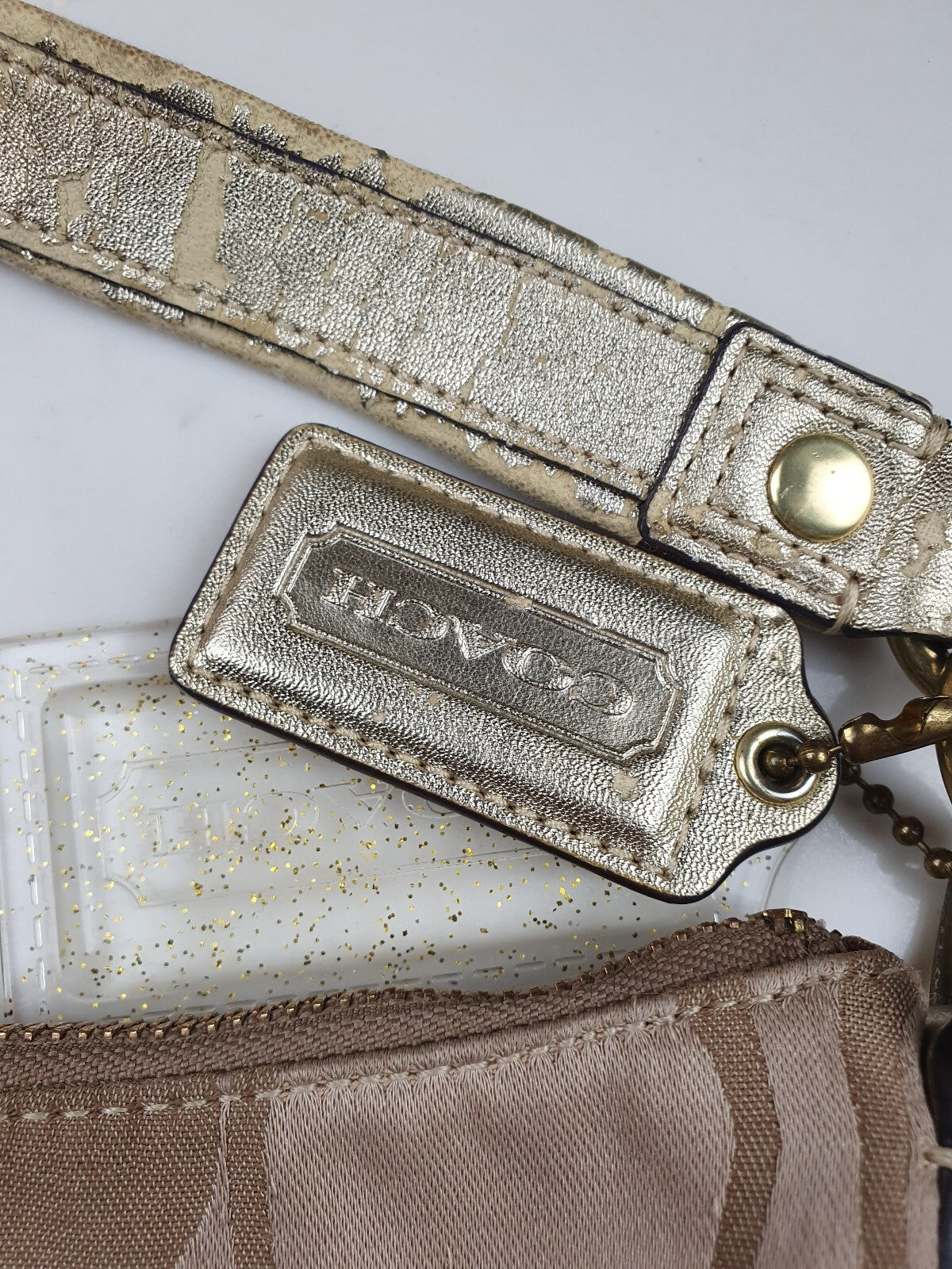 Coach Signature Canvas and Metallic Leather Hobo Shoulder Bag