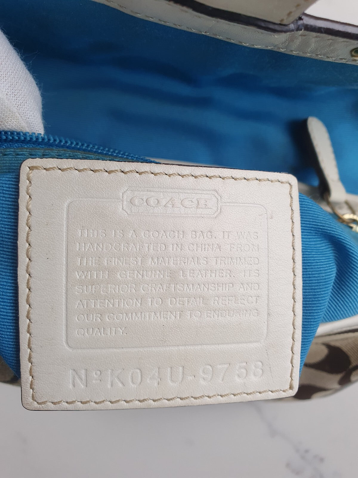 Coach Signature Canvas and Leather Shoulder Bag with Studded Detail