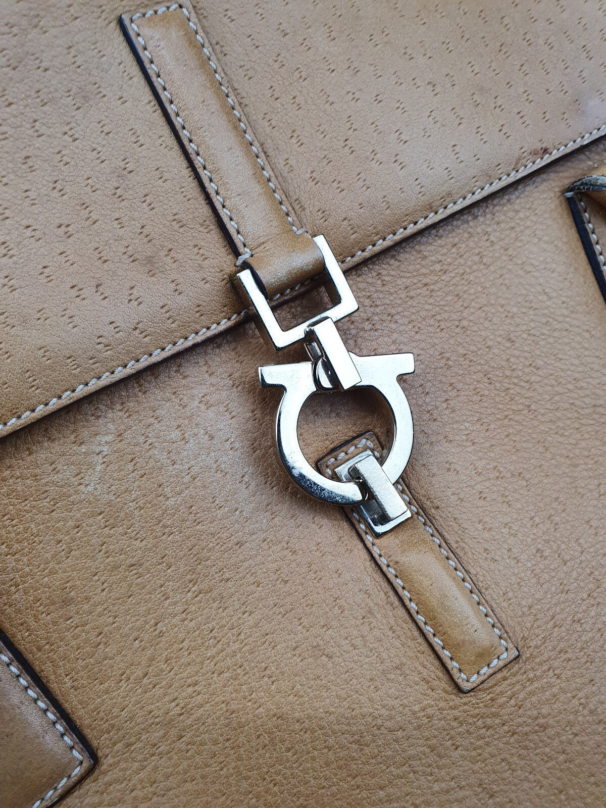 Salvatore Ferragamo Gancini Genuine Leather Handbag