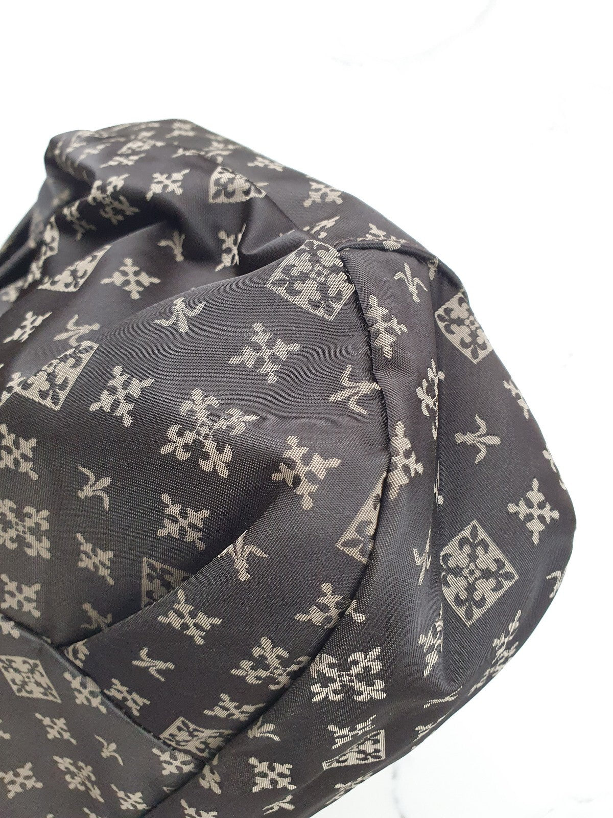 Russet Brown Patterned Hobo Shoulder Bag with Adjustable Strap