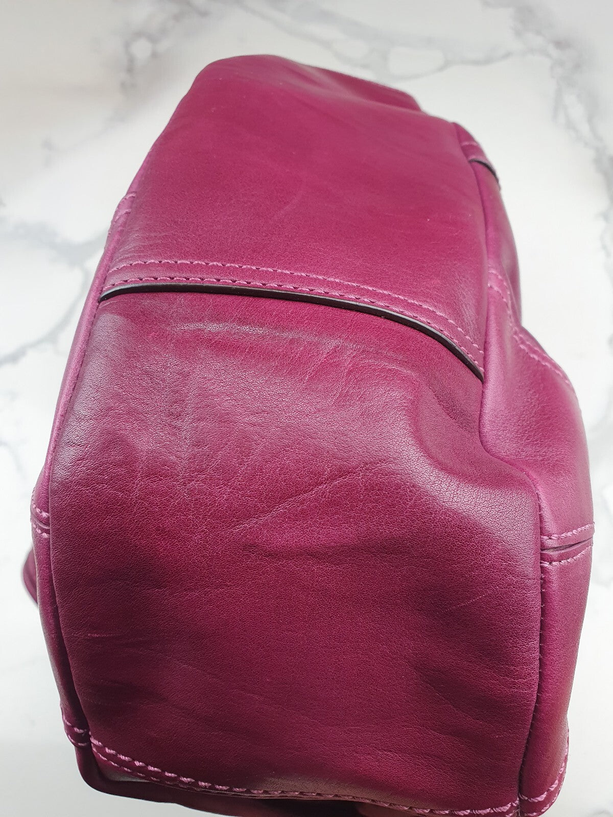 Coach Genuine Leather Purple Shoulder Bag