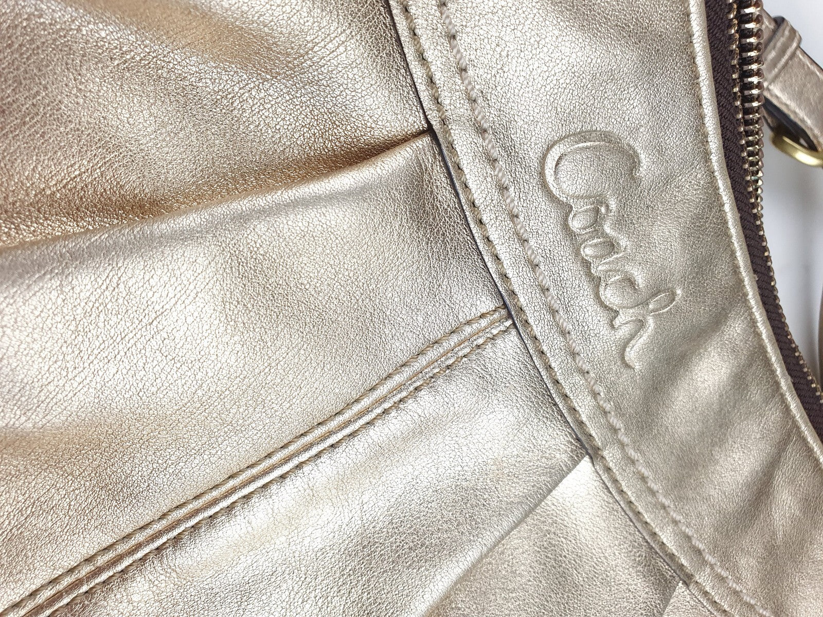 Coach Vintage Gold Leather Shoulder Bag