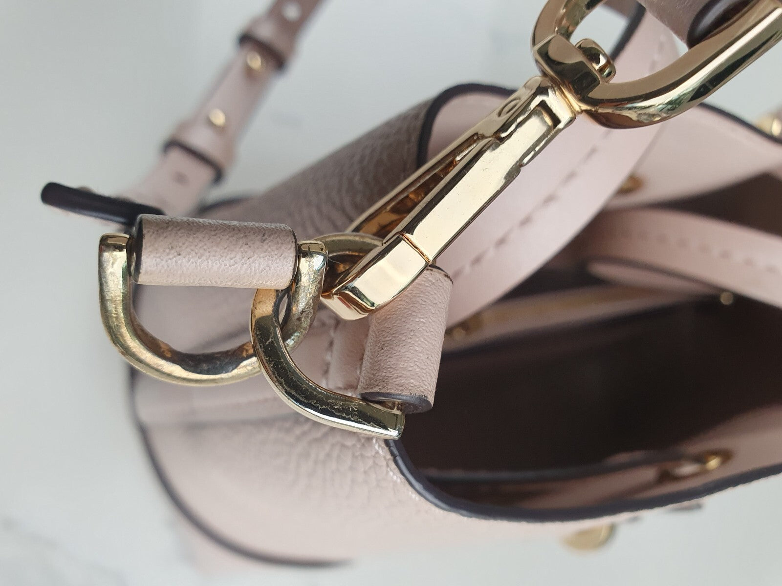 Michael Kors Blush Pink Leather Bucket Bag