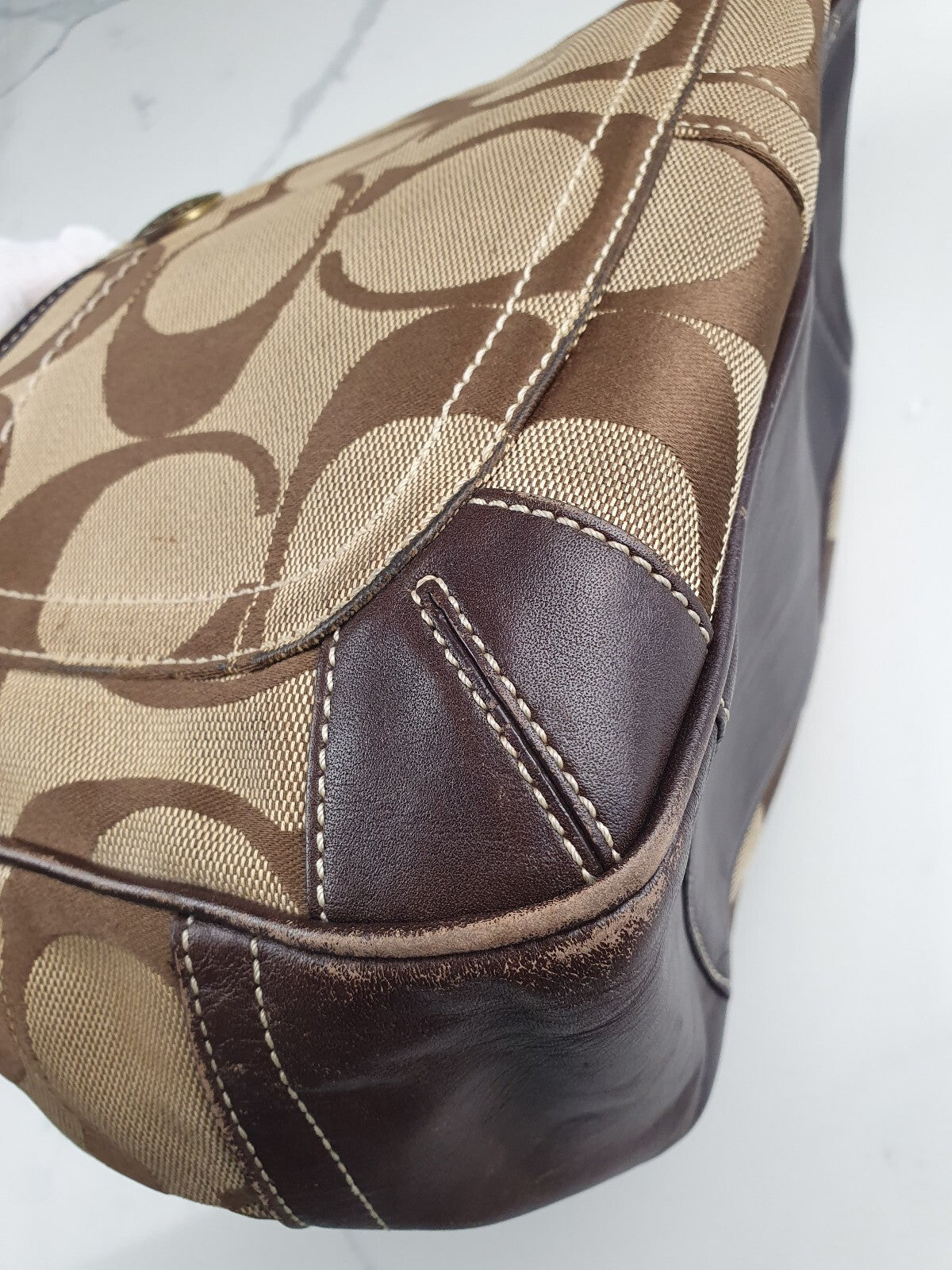 Coach Signature Canvas and Leather Tote Bag
