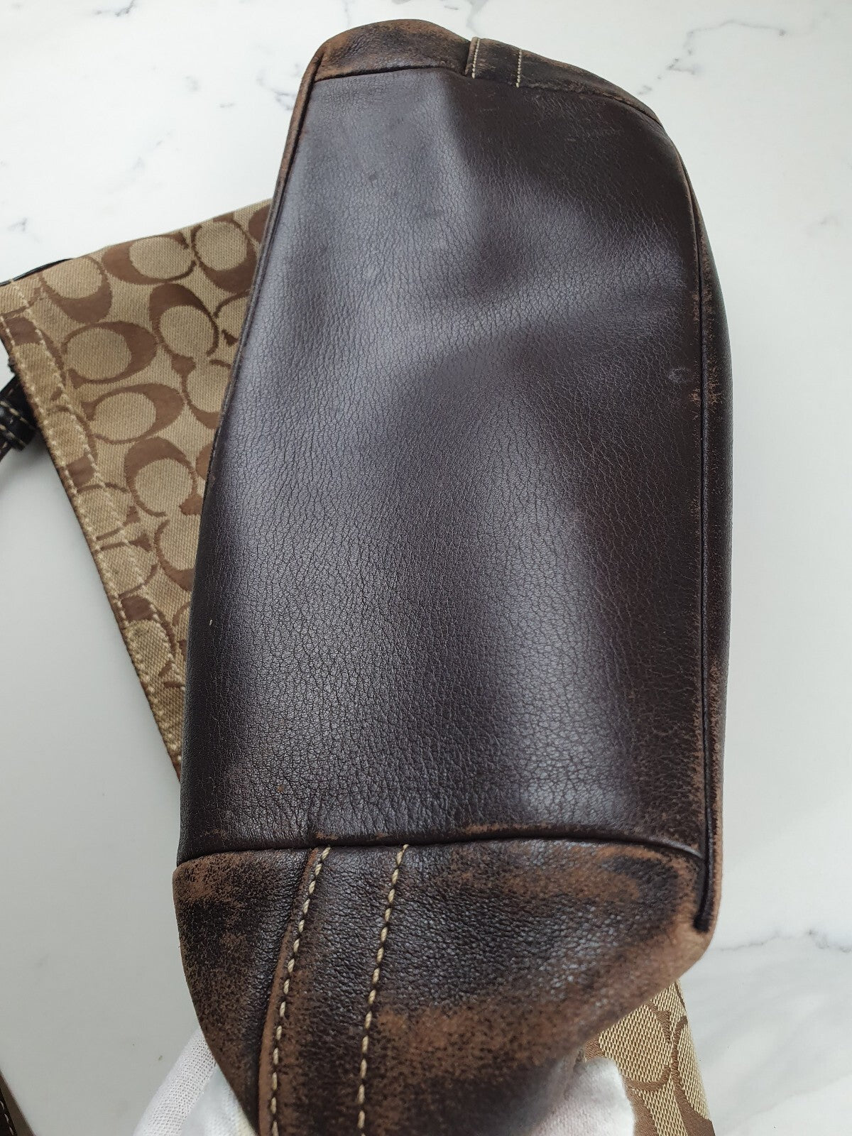 Coach Signature Canvas and Leather Shoulder Bag