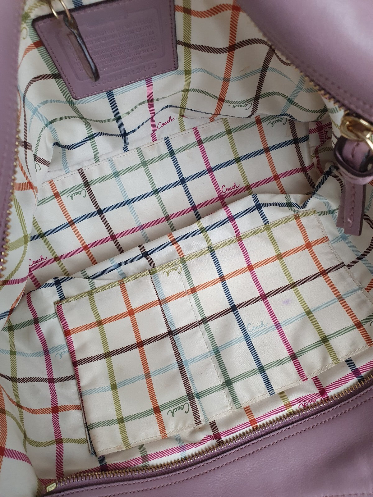 Coach Vintage Purple Leather Tote Bag