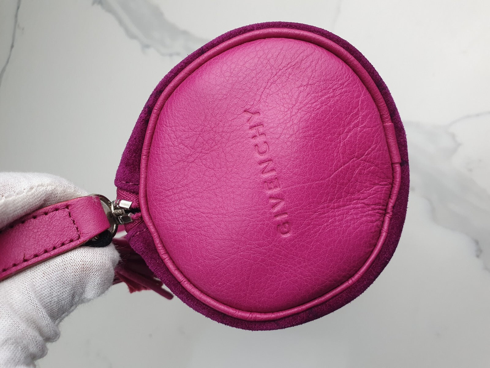 Givenchy Vintage Pink Suede Shoulder Bag