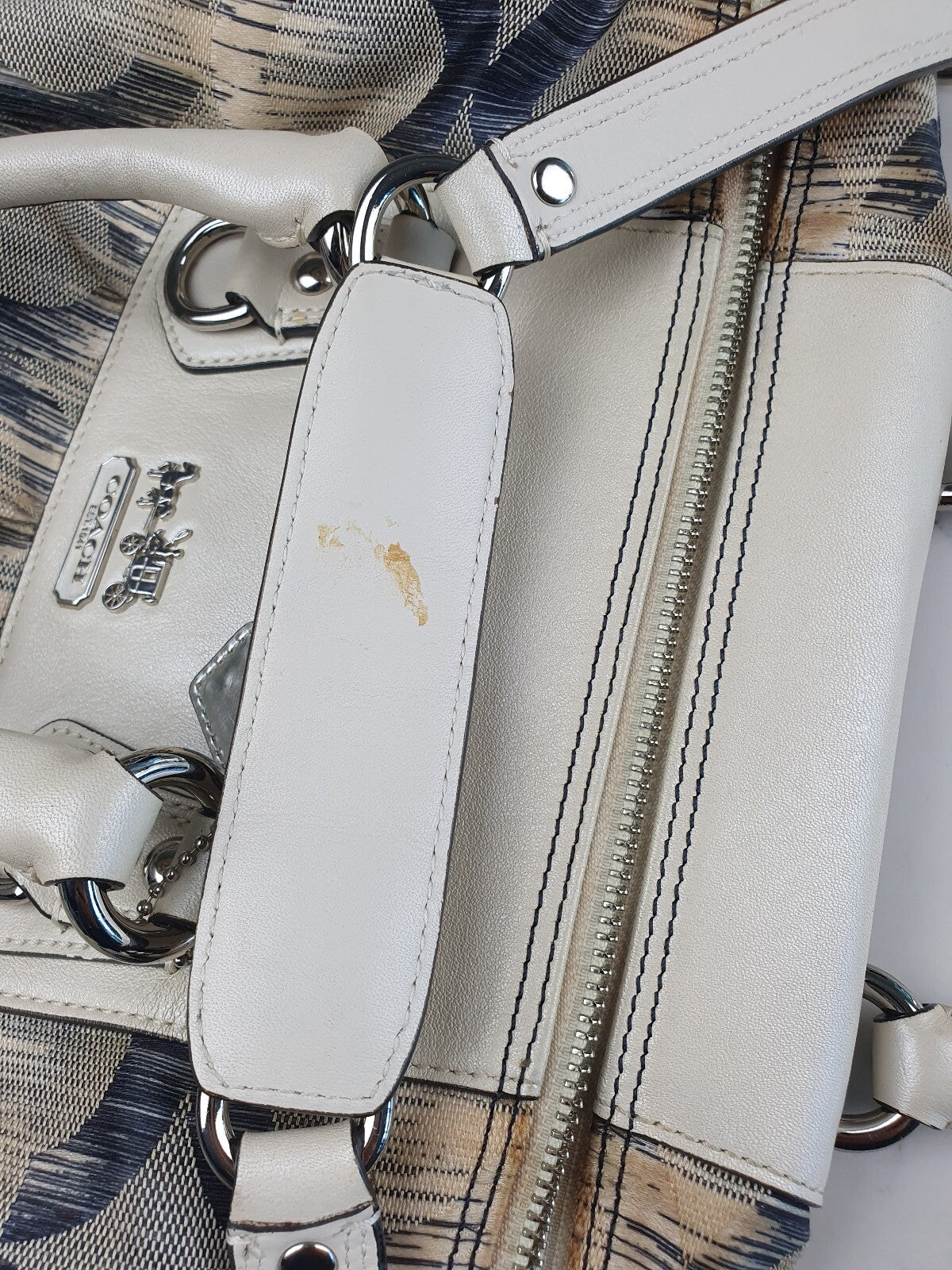 Coach Vintage Signature Canvas and Leather Satchel Hobo Bag