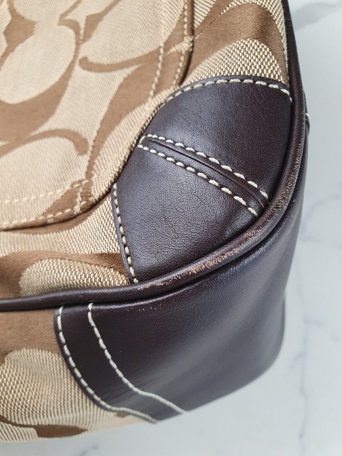 Coach Signature Canvas and Leather Shoulder Bag