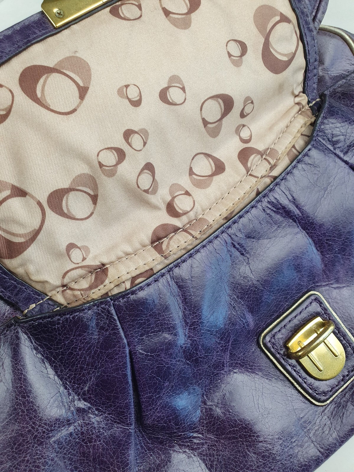 Coach Vintage Y2K Poppy Purple Leather Shoulder Bag with Gold Hardware