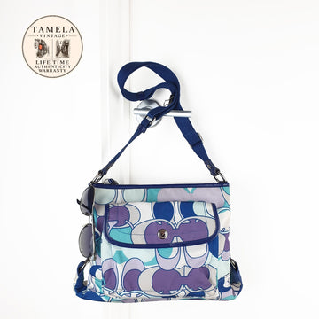 Coach Blue Purple Patterned Crossbody Bag