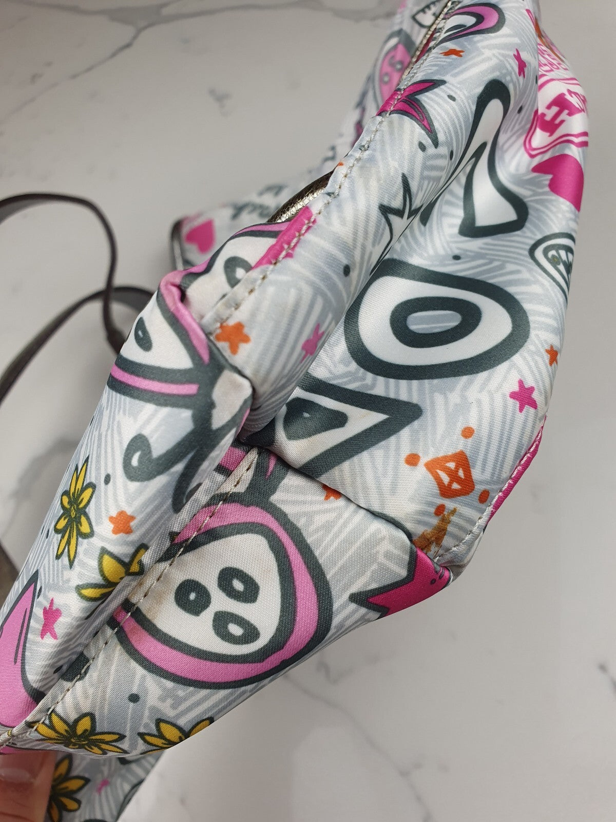 Coach Handbag with Colorful Butterfly and Logo Print