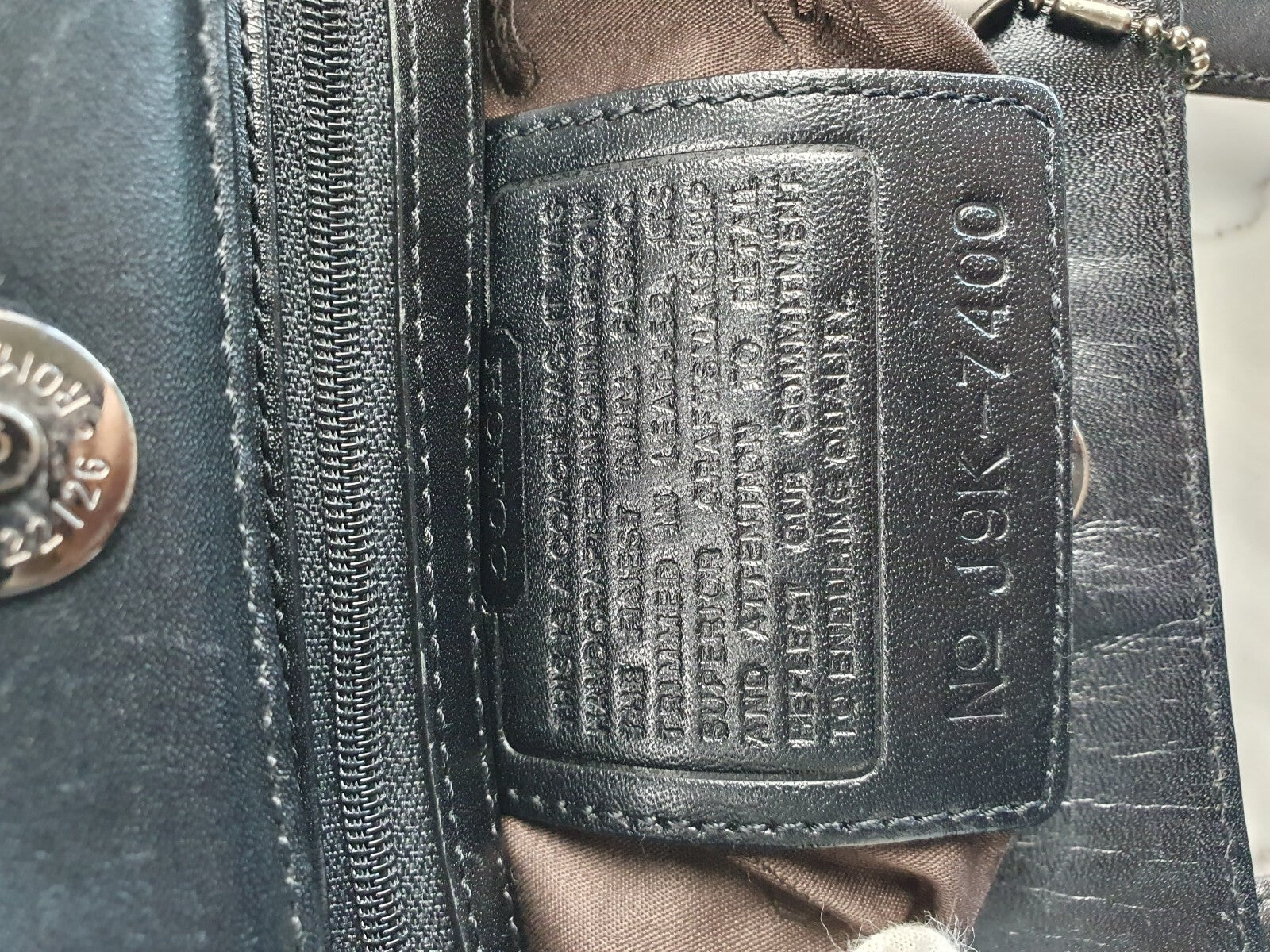 Vintage Coach Black Nylon and Leather Shoulder Bag