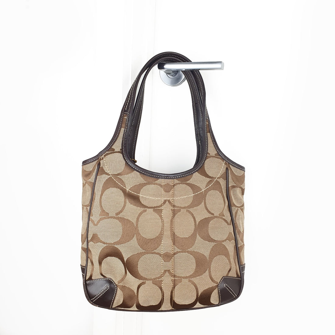 Coach Signature Canvas and Leather Shoulder Bag