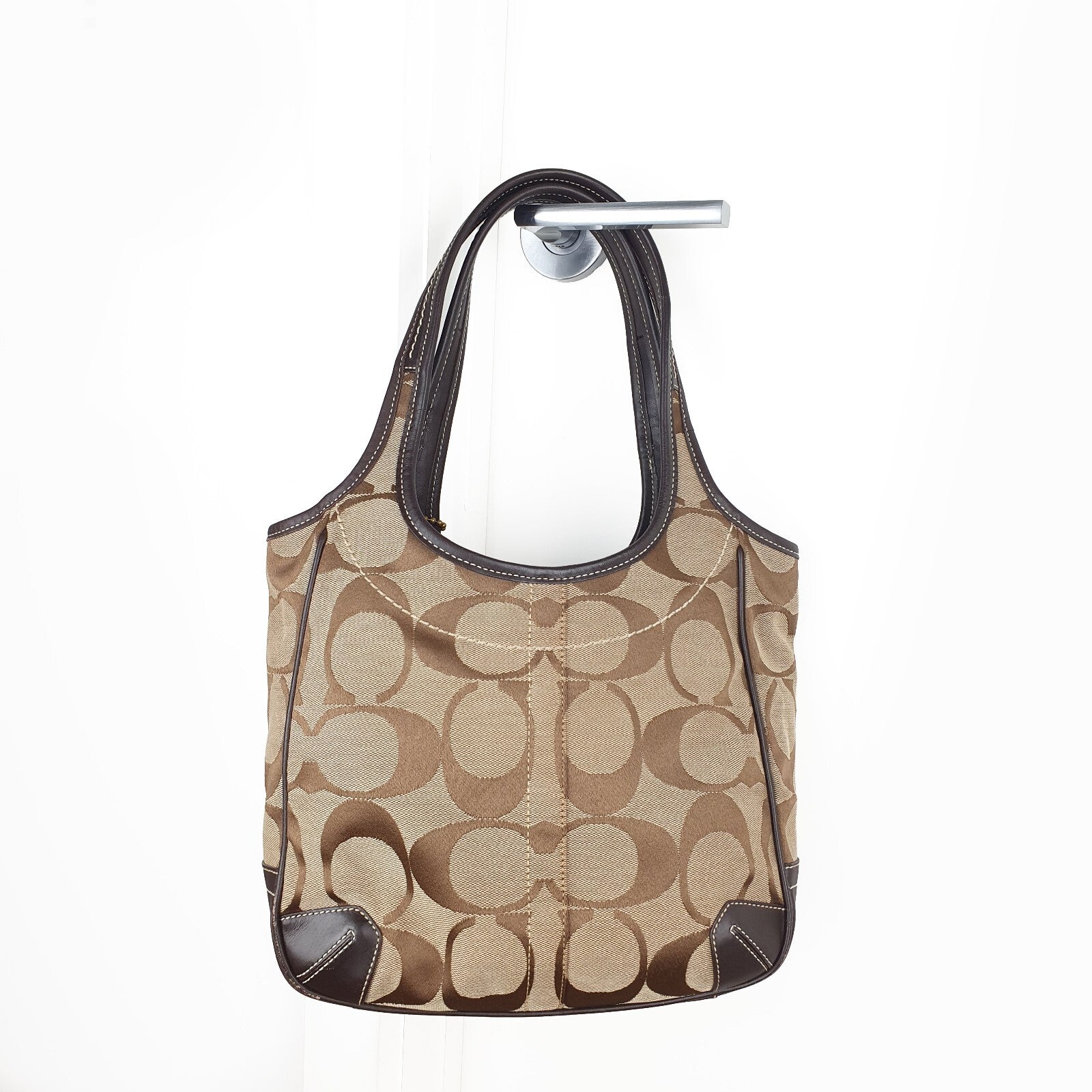 Coach Signature Canvas and Leather Shoulder Bag
