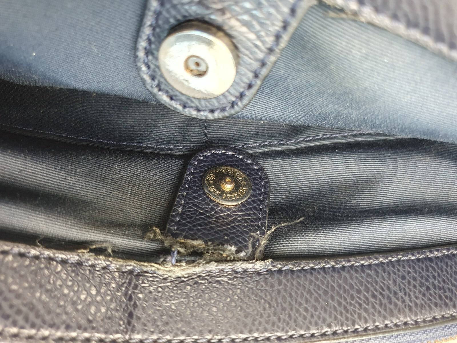 Coach Navy Blue Leather Satchel Handbag
