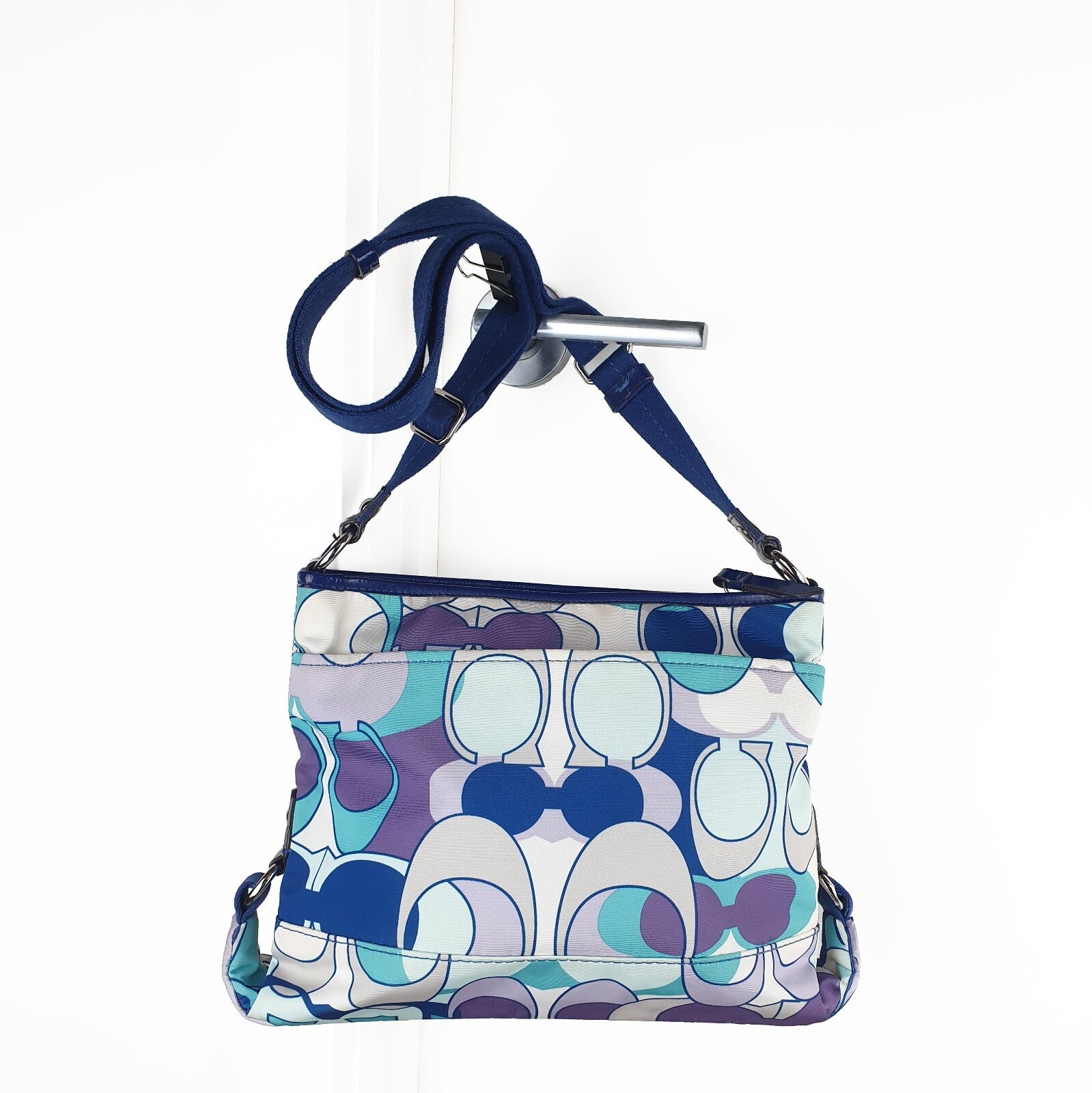 Coach Blue Purple Patterned Crossbody Bag